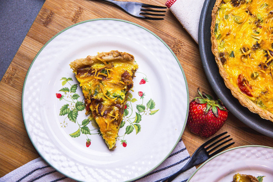 Loaded Vegan Quiche with Breakfast Sausage and Bacon