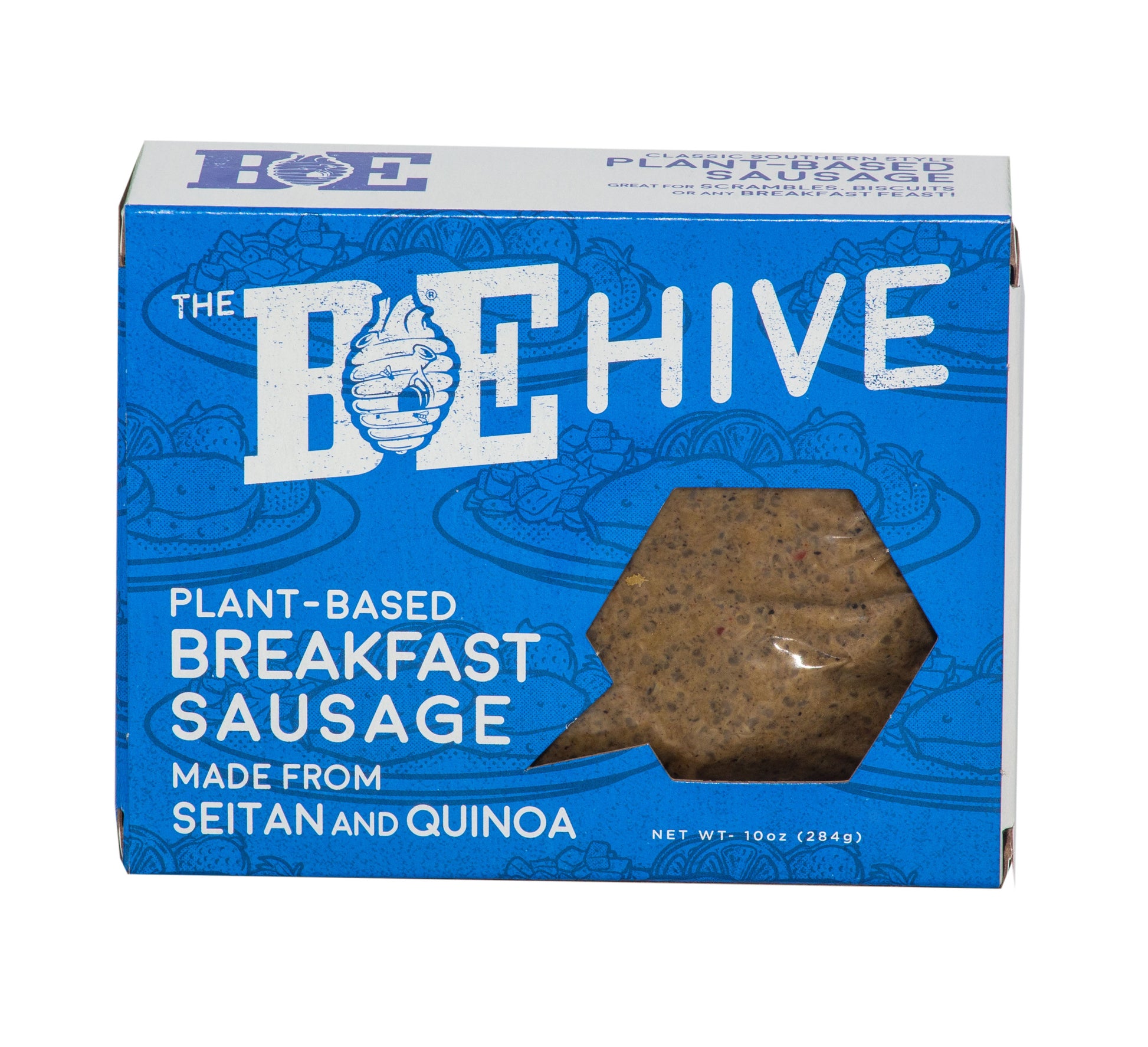 Vegan breakfast sausage in retail packaging