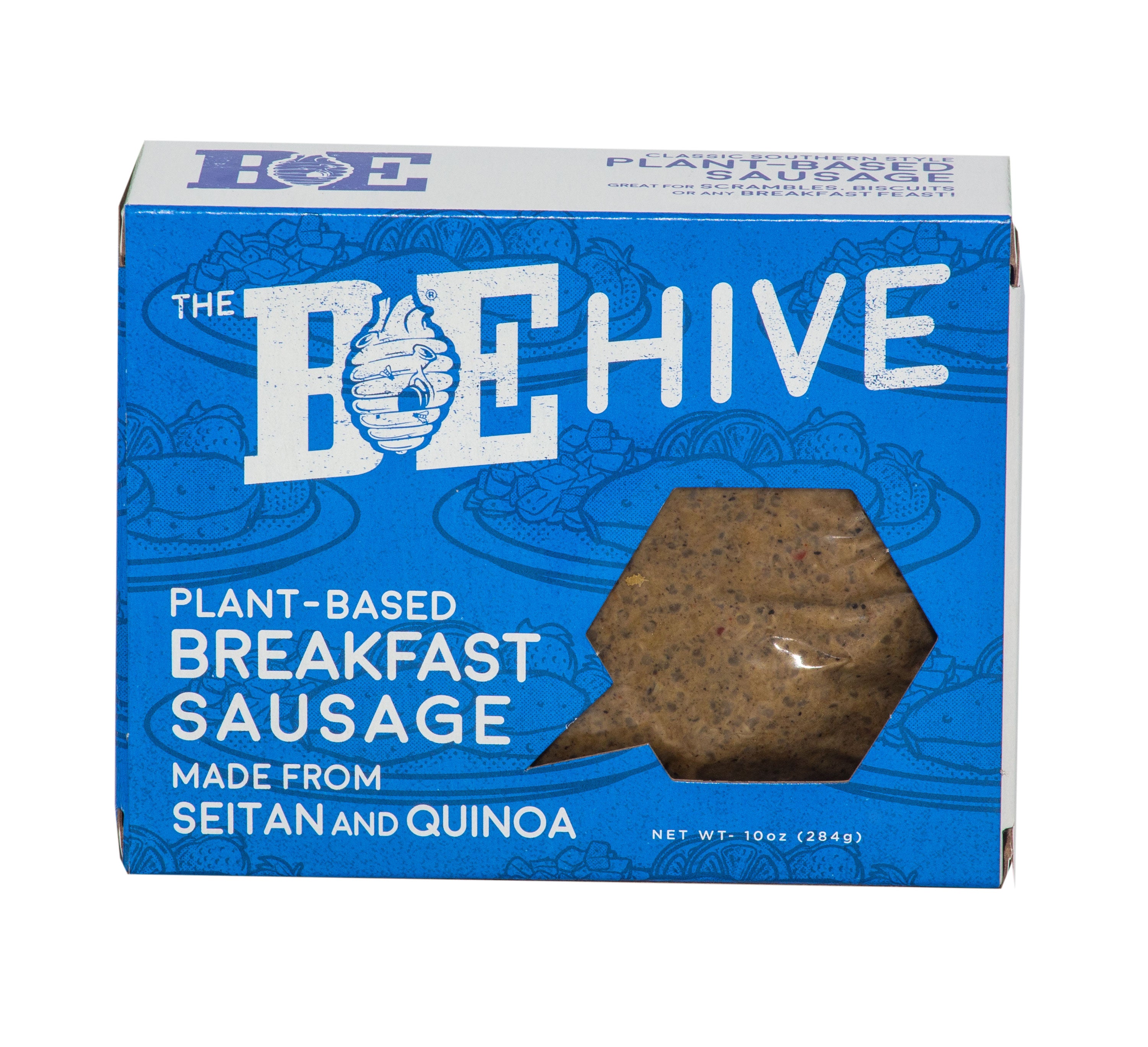 Vegan breakfast sausage in retail packaging